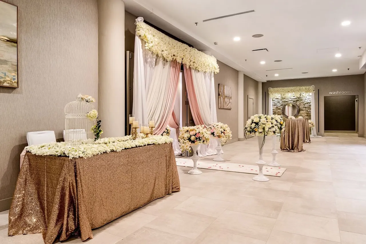 Floral décor in the Horizons foyer at the Best Western Premier Calgary Plaza Hotel